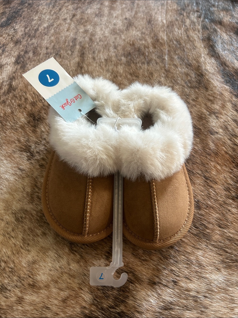 Cat & Jack Toddler Brown Faux Fur Lined Booties